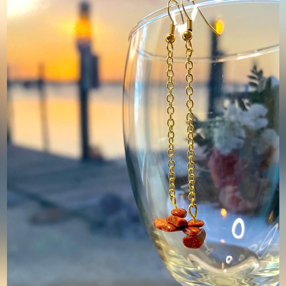 Sand stone earrings